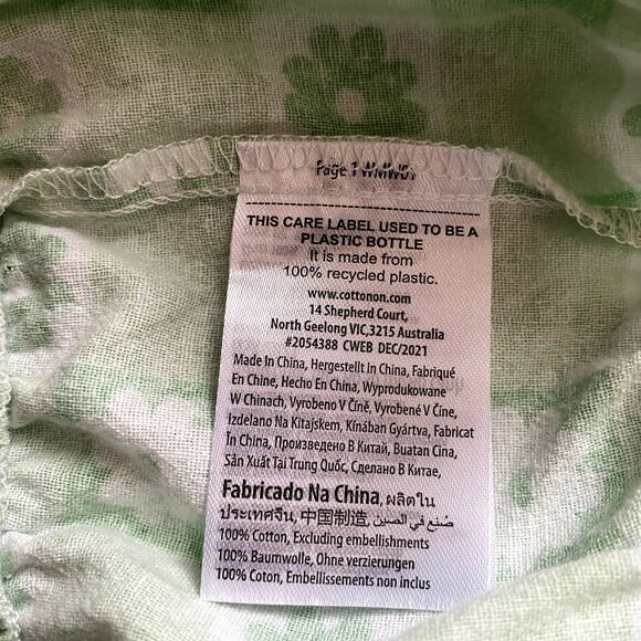 NWT Cotton On Cali Cropped Cami Tank Green Floral Checkered Size Medium - Picture 7 of 7